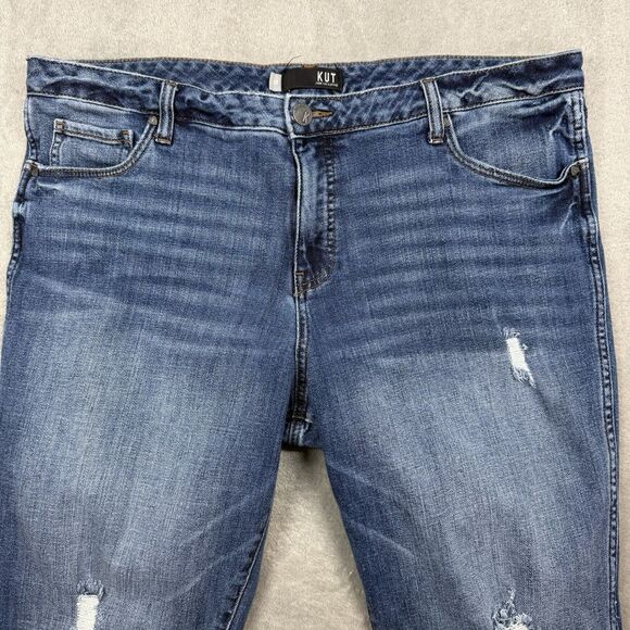 Kut From The Kloth High Rise Catherine Fab Ab Boyfriend Blue Jeans Women's 18 - Picture 3 of 12
